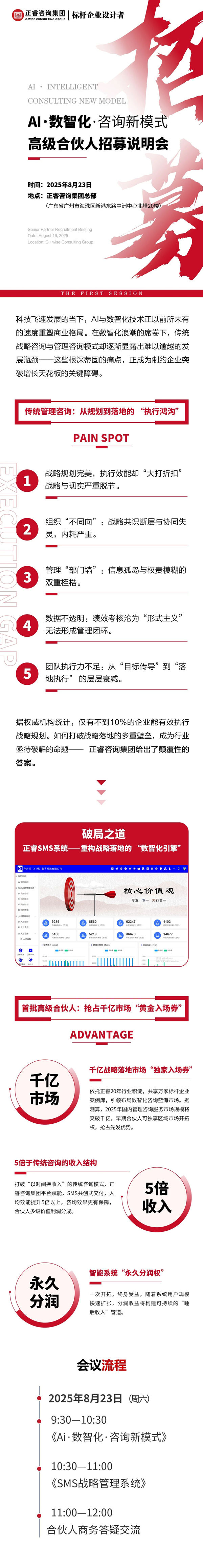 正睿咨詢集團AI數智化咨詢新模式首屆高級合伙人招募說明會